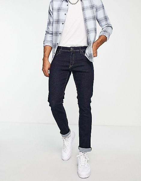 Jack & Jones Intelligence – Glenn – Schmale Jeans in Indigowaschung-Marineb günstig online kaufen