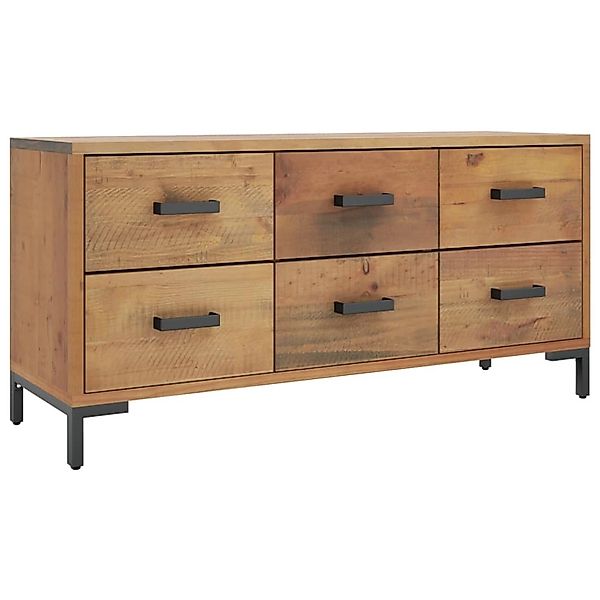 vidaXL Bank mit Stauraum Braun 110x30x45 cm Massivholz Kiefer Recycelt günstig online kaufen