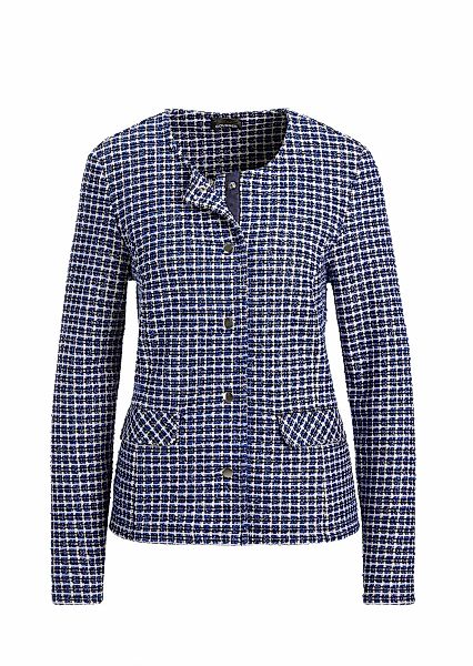 GOLDNER Jackenblazer "Kurzgröße Elegante Karo-Jacke mit Glanzeffekten" günstig online kaufen