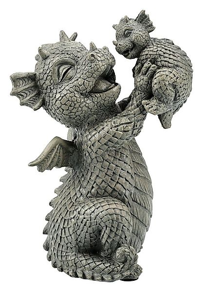 Figuren Shop GmbH Gartenfigur Gartenfigur Drache klein - Glücksdrache Baby günstig online kaufen