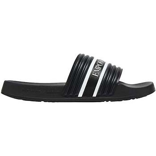 Emporio Armani  Zehensandalen Logo Tape Slides Black/White günstig online kaufen