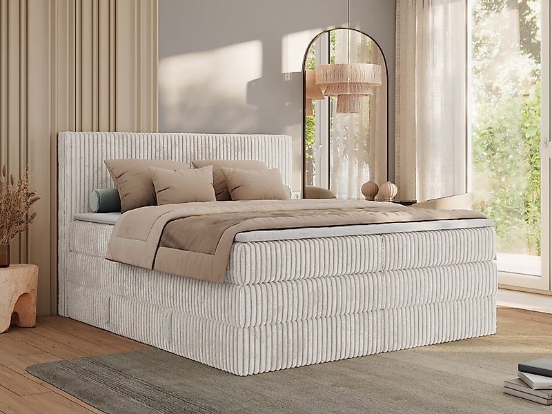 MKS MÖBEL Boxspringbett TILIANO KING (Packung, Set, Visco-Topper, Doppelbet günstig online kaufen