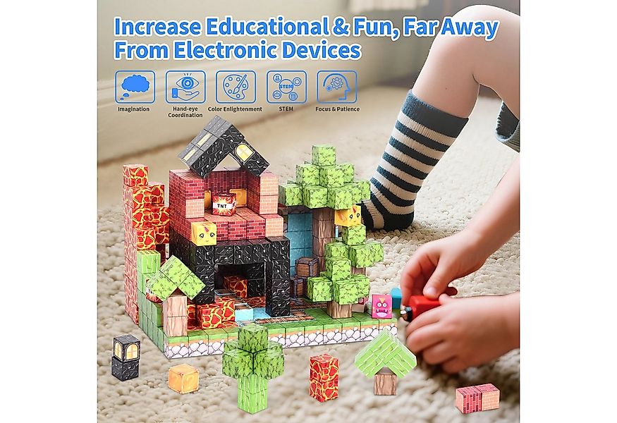 Athlix Magnetische Bausteine 128 Teile Bauwelt Spielzeug Magnetblöcke Magne günstig online kaufen