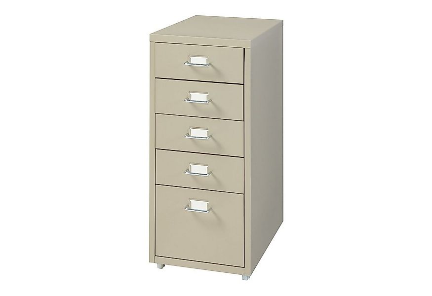 en.casa Rollcontainer, »Kökar« mit 5 Schubladen Bürowagen Kamelfarben günstig online kaufen