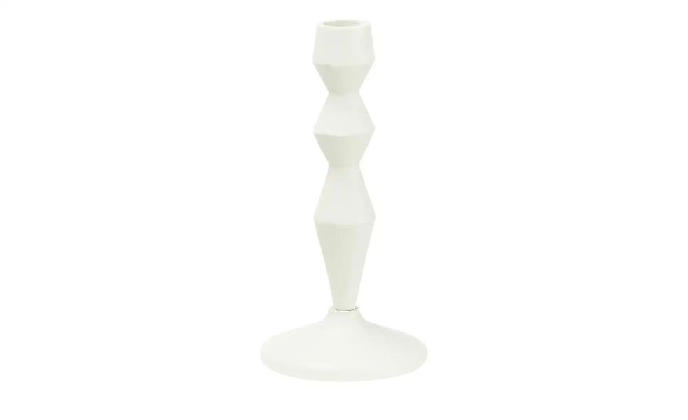 HOME STORY Kerzenständer   ¦ weiß ¦ Aluminium ¦ Maße (cm): H: 19  Ø: 9.5 Ac günstig online kaufen