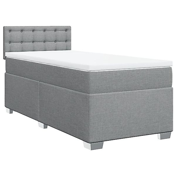 vidaXL Bett Boxspringbett mit Matratze Hellgrau günstig online kaufen