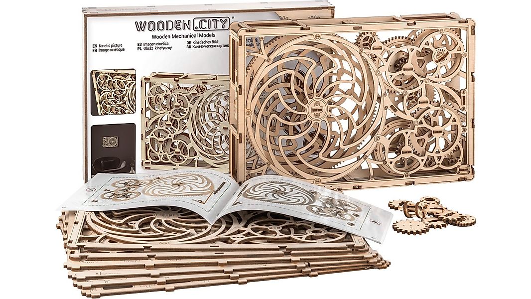 Wooden City 3D-Puzzle Mechanisches Bild Funktionsbausatz 3D Puzzle Holzmode günstig online kaufen