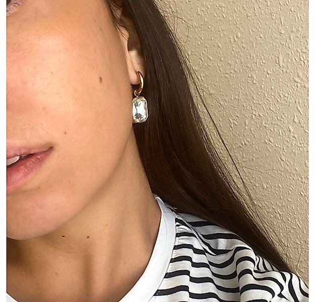 SHELAGO Paar Creolen mit Zirkon Einhänger - Basic Ohrringe mit abnehmbaren günstig online kaufen