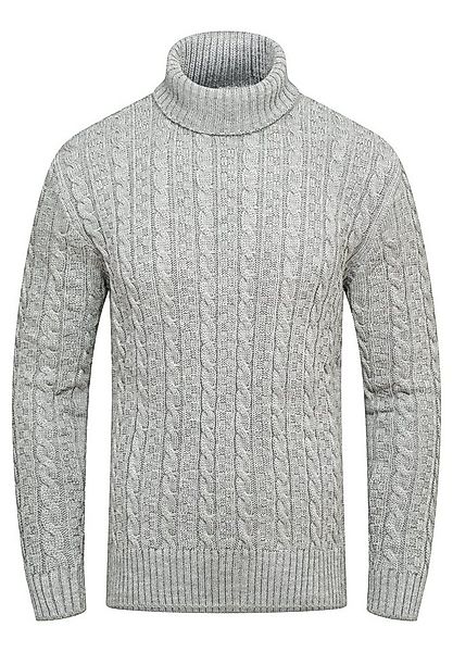 behype Rollkragenpullover BSLANA Grobstrick Zopf-Muster Winterpullover Stri günstig online kaufen