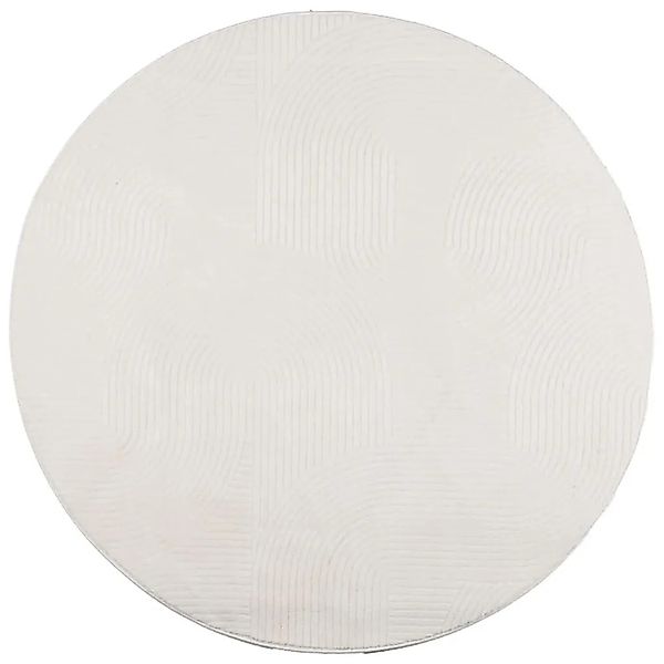 vidaXL Teppich IZA Kurzflor Skandinavischer Look Creme Ø 100 cm 375446 günstig online kaufen