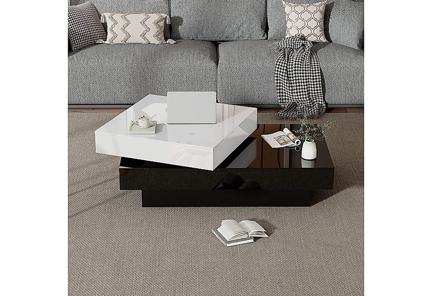 STILVORA Couchtisch Drehbarer Wohnzimmertisch mit Hochglanzoberfläche,Sofat günstig online kaufen