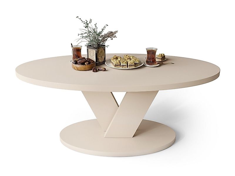 designimpex Couchtisch Design Couchtisch Lova oval Wohnzimmertisch ovaler T günstig online kaufen