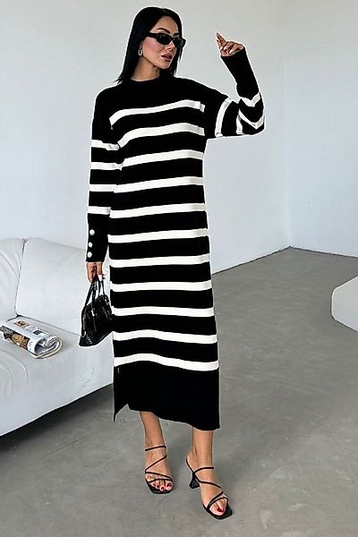 WOMAN VISION Minikleid Langärmeliges, gestreiftes Strickkleid in Midi-Länge günstig online kaufen
