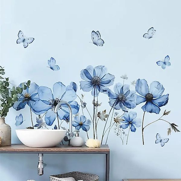 Montegoni Wandsticker Wandtattoo Blumen & Schmetterlinge günstig online kaufen
