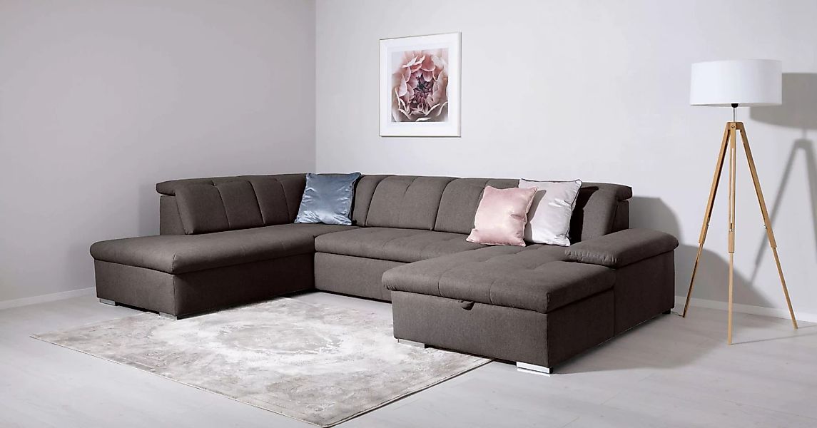 Home affaire Wohnlandschaft "KARDA B/T/H: 328/215/95 cm, Liegefläche 256/12 günstig online kaufen