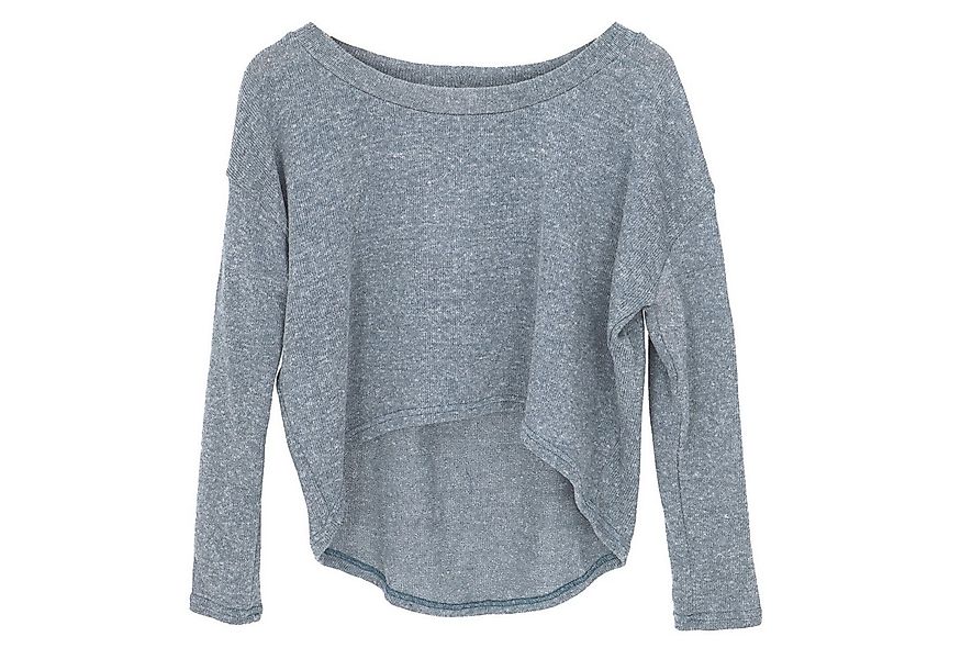Guru-Shop Longsleeve Kurzer Pullover, Boho Feinstrick Shirt - blau alternat günstig online kaufen