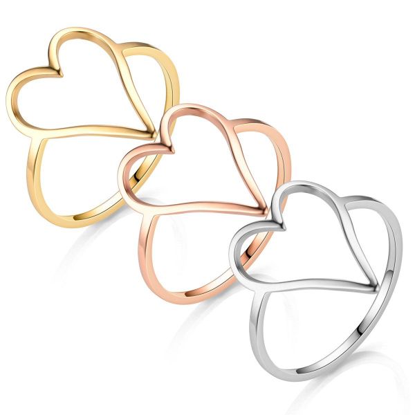 Taffstyle Fingerring Verlobungsring Ring Herz vergoldet günstig online kaufen