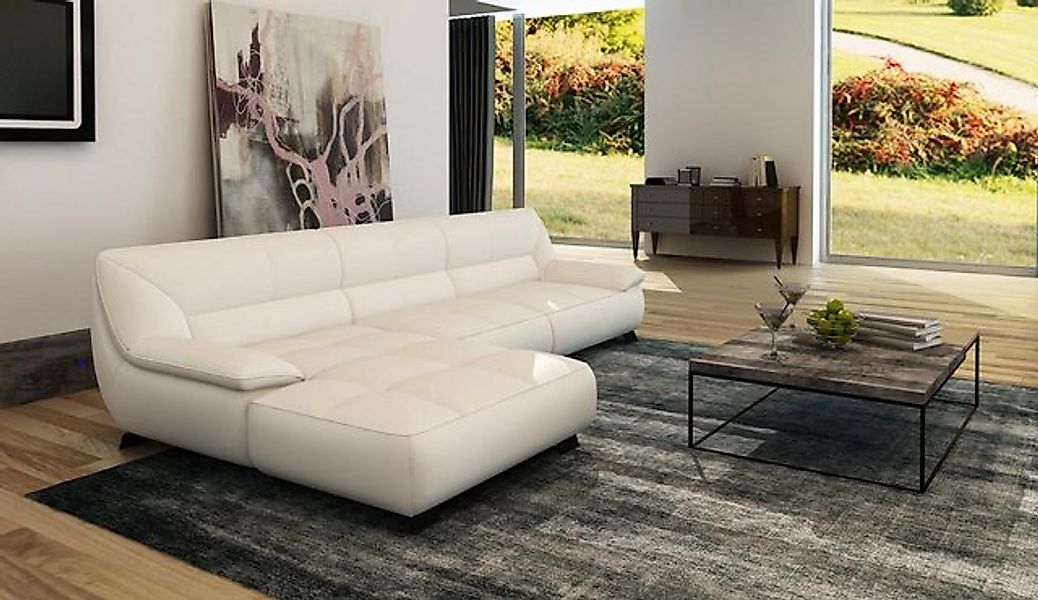 JVmoebel Ecksofa Ledersofa Couch Wohnlandschaft Eck Garnitur Sofa Gelb, Mad günstig online kaufen