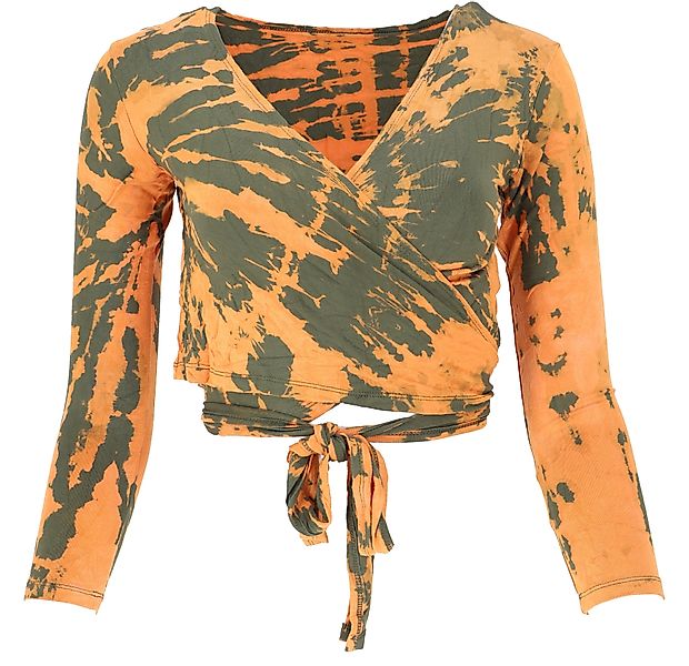 Guru-Shop Longsleeve Batik Wickeltop, Yogatop, Langarmshirt günstig online kaufen