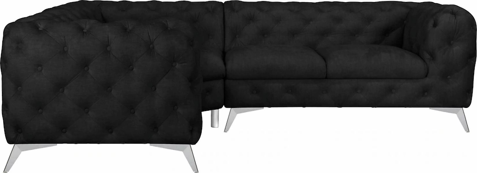 Leonique Chesterfield-Sofa "Ecksofa GLYNIS L-Form mit Wellenunterfederung, günstig online kaufen