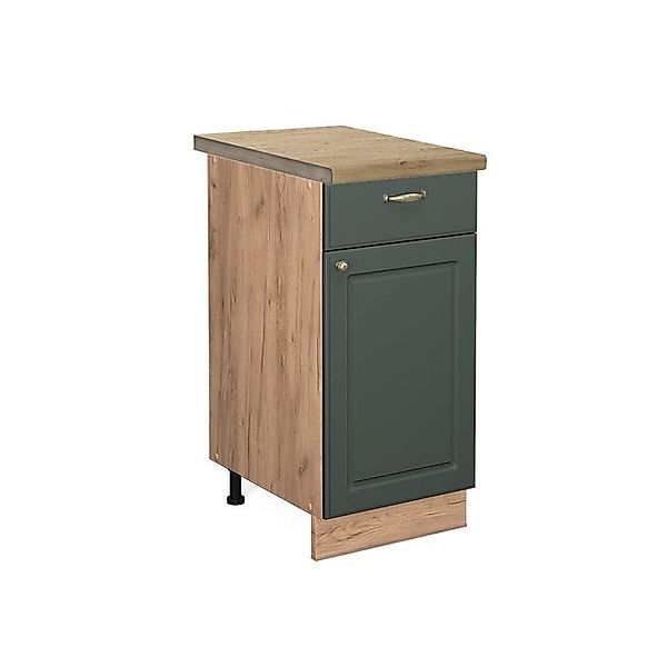 Vicco Küchenunterschrank Fame-Line Grün-Gold Landhaus/Goldkraft Eiche 40 cm günstig online kaufen