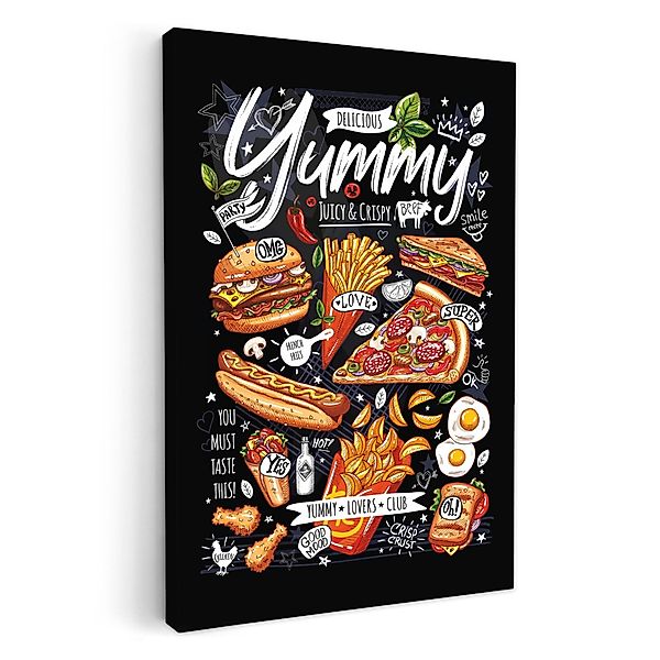 OneMillionCanvasses® Leinwandbild Fast Food - Speisekarte günstig online kaufen