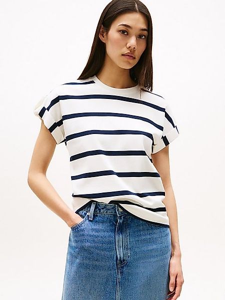 Tommy Hilfiger Kurzarmshirt GOLD BUTTON MDRN C-NK SS TEE mit goldfarbenen K günstig online kaufen