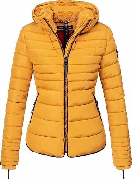 Marikoo Winterjacke "Amber" mit Kapuze stylische Steppjacke mit Teddyfutter günstig online kaufen