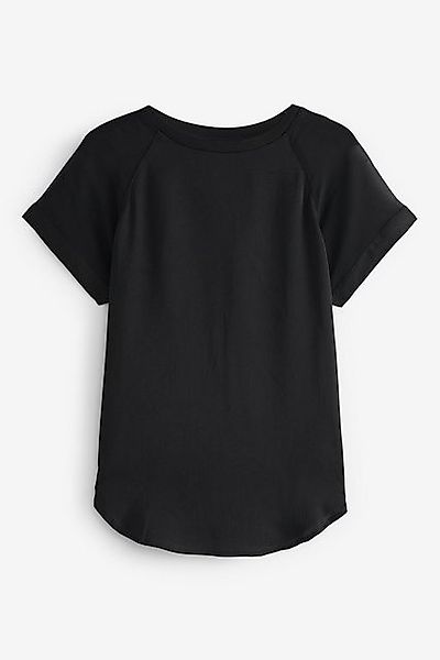 Next T-Shirt Kurzärmliges T-Shirt mit Raglanärmeln aus Webmix (1-tlg) günstig online kaufen