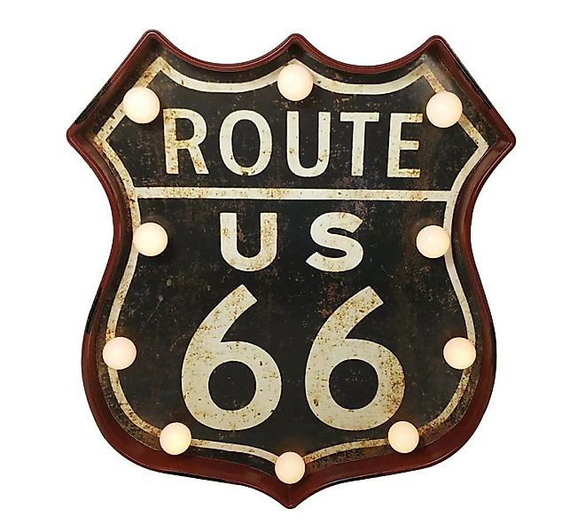 Wandleuchte ROUTE 66 LED Beleuchtung US Roadsign Nostalgie Vintage Straßens günstig online kaufen