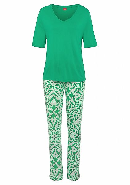 s.Oliver Pyjama 2 tlg. mit floralem Ethno-Muster günstig online kaufen