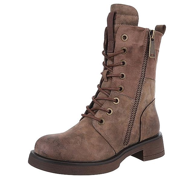 Ital-Design Modischer Damen-Boot mit Reißverschluss und Schnürung Schnürsti günstig online kaufen