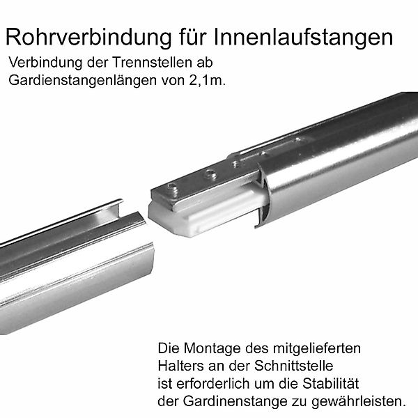 BASIT Gardinenstange Innenlauf Edelstahloptik 20mm mit günstig online kaufen