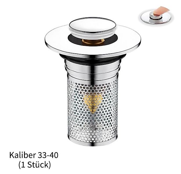 JASLIFE Waschbeckenstöpsel 2-in-1 Waschbeckenstöpsel mit Abflusssieb, (1 St günstig online kaufen