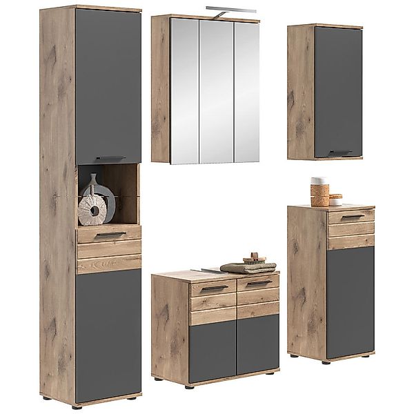 Badezimmer-Set MASON Nox Oak Nachbildung edles Basaltgrau Nachbildung B/H/T günstig online kaufen