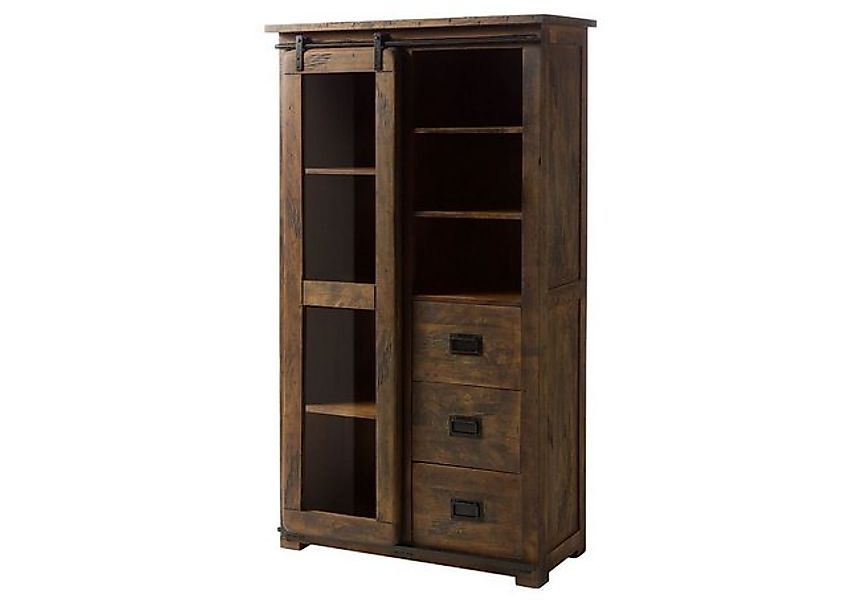Massivmoebel24 Standvitrine #426 (Vitrine Mango 100x45x175 braun lackiert R günstig online kaufen