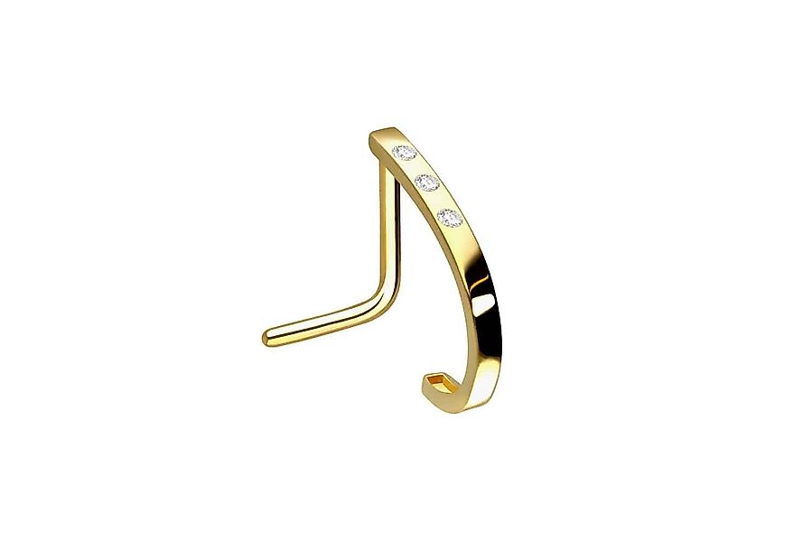 PIERCINGLINE Nasenpiercing Chirurgenstahl Nasenstecker 3 KRISTALLE günstig online kaufen