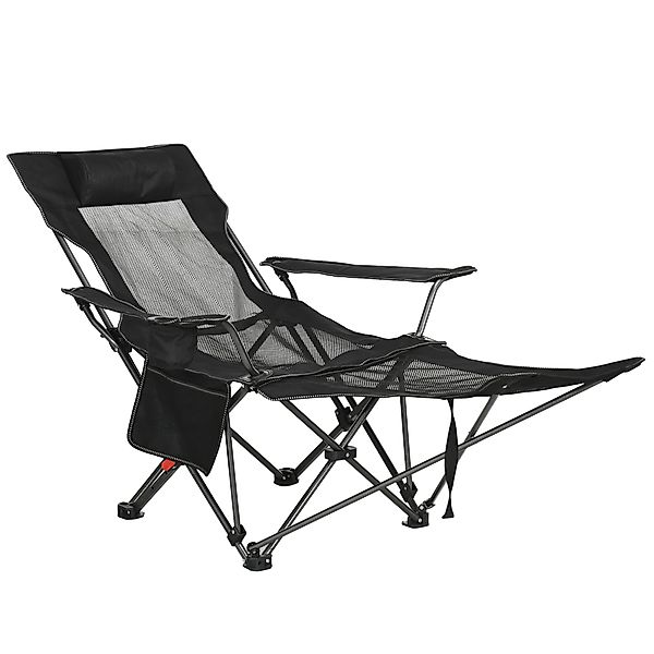 Outsunny Campingsessel mit verstellbarer Rückenlehne, Fußstütze, klappbar m günstig online kaufen