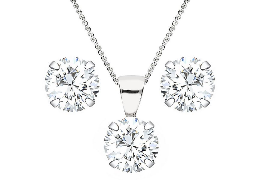 LÖB Ohrring und Ketten Set Damen 925 Silber Halskette Kette Ohrringe Set Zi günstig online kaufen