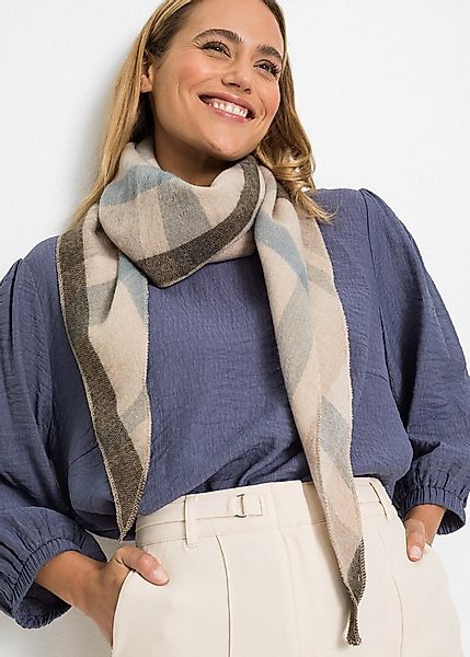 bonprix Dreieckstuch, weiches Material, modernes Karomuster, lockere Passfo günstig online kaufen