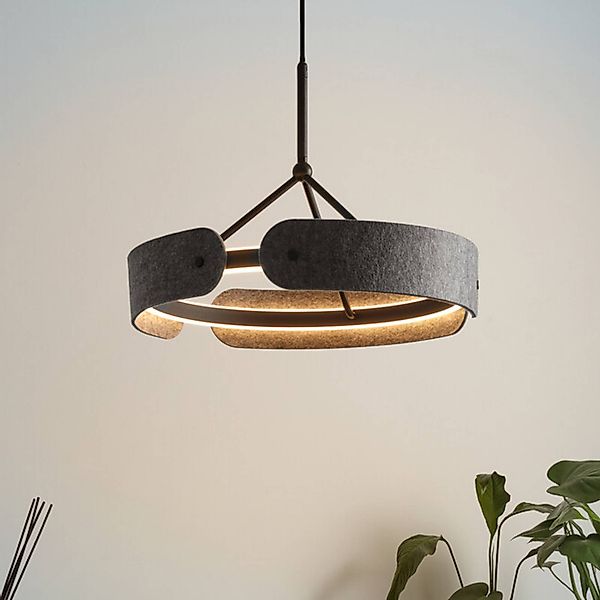 OSRAM LED-Hängelampe Decor Curve Felt, grau, Filz, 3.000 K günstig online kaufen