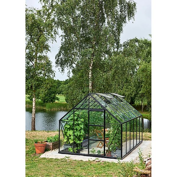 Halls Gewächshaus Universal Set Schwarz 9,9 m² inkl. Fundamentrahmen günstig online kaufen
