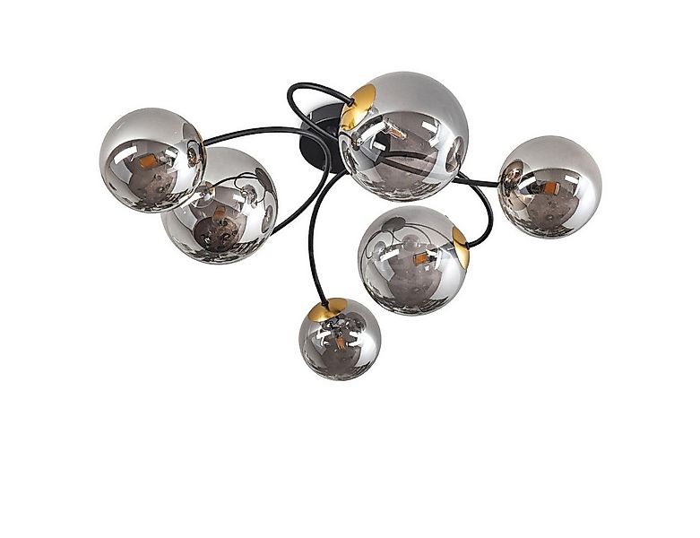 hofstein Deckenleuchte Deckenlampe aus Metall/Glas in Schwarz/Goldfarben/Ra günstig online kaufen