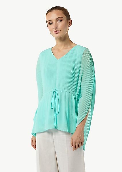 comma Blusentop Bluse Plissee-Tunika mit V-Ausschnitt günstig online kaufen