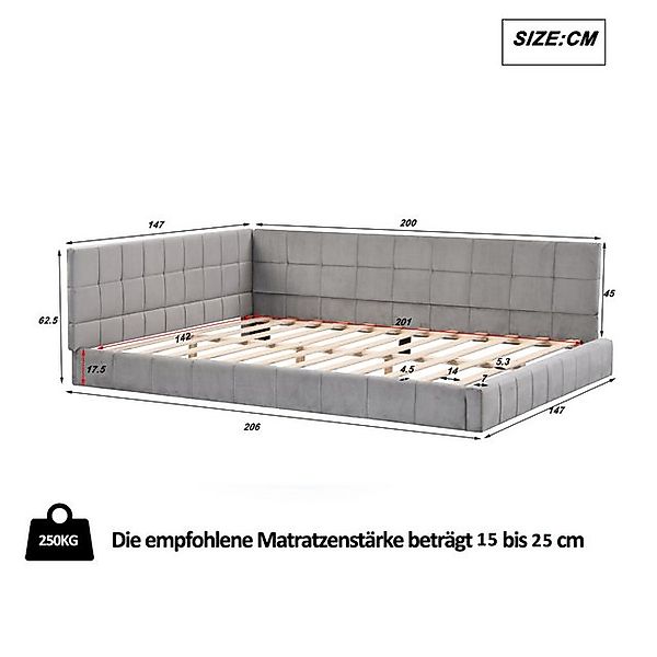 HAUSS SPOLE Schlafsofa 140*200 Multifunktionsbett mit Lattenrost aus Samtst günstig online kaufen