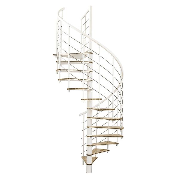 Minka Spindeltreppe Fusion Ø 120 cm Eiche Weiß günstig online kaufen