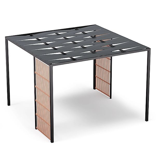 Blumfeldt Shade Cove Vert Pergola Gartenpavillon 3x3 m Sichtschutz Pulverbe günstig online kaufen