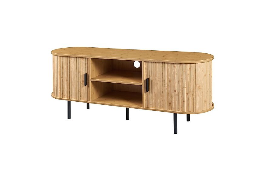 en.casa TV-Schrank »Tvedestrand« mit 2 Türen 140 x 40 x 55 cm Natur günstig online kaufen