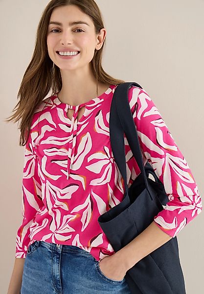 Cecil 3/4-Arm-Shirt Sommershirt im Tunika-Look und mit grafischem Muster günstig online kaufen