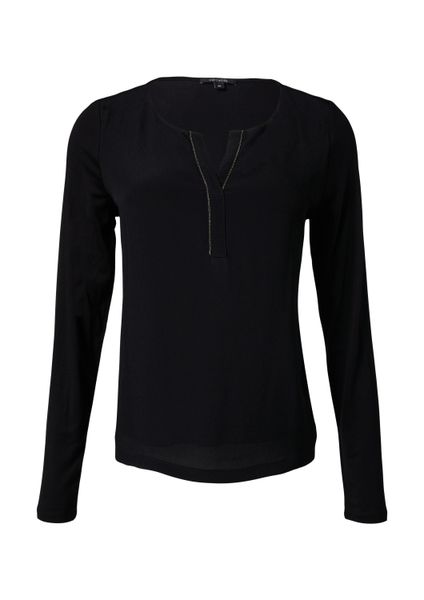 comma Langarmshirt T-Shirt Longsleeve im Fabricmix günstig online kaufen